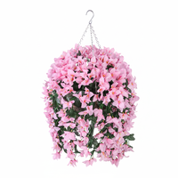 Nouveauté : Grand panier de fleurs artificielles en soie colorées pour la décoration de la véranda extérieure