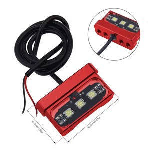 Motosiklet Plaka Işığı LED Mini 12 V CNC Alüminyum Alaşımlı Su Geçirmez Arka Kuyruk Motosiklet Işık Plaka için - Product Image 2