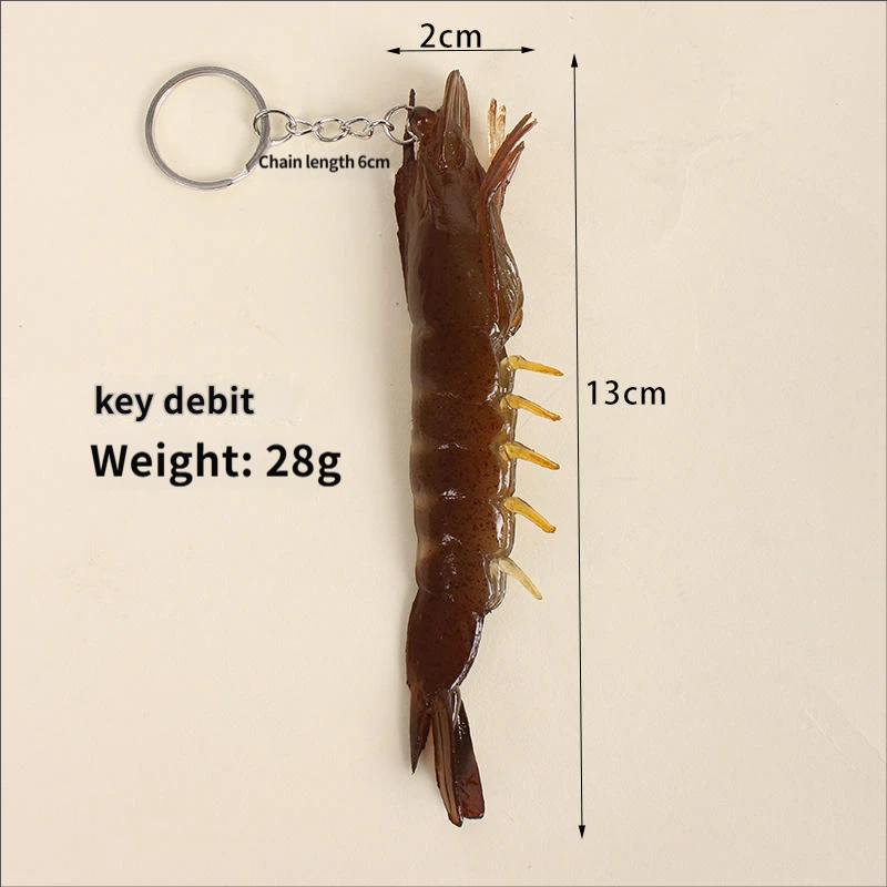 Straight green shrimp keychain