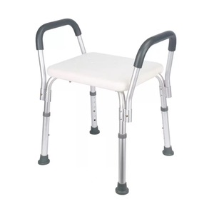 Tabouret de douche en alliage d'aluminium pour fille, banc de salle de bain blanc antidérapant pour femmes enceintes, siège de toilette avec accoudoirs - Product Image 1