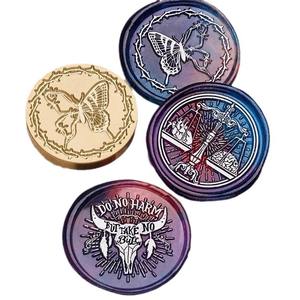 Sudis Tampon à cire à cacheter, finition mate, tête en laiton gravée, série Dark, tampons décoratifs - Product Image 5