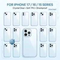 Casing HP Transparan TPU Fleksibel Tipis Kustomisasi Pabrik untuk iPhone 17 Pro Max, Pelindung dengan Potongan Tombol Presisi