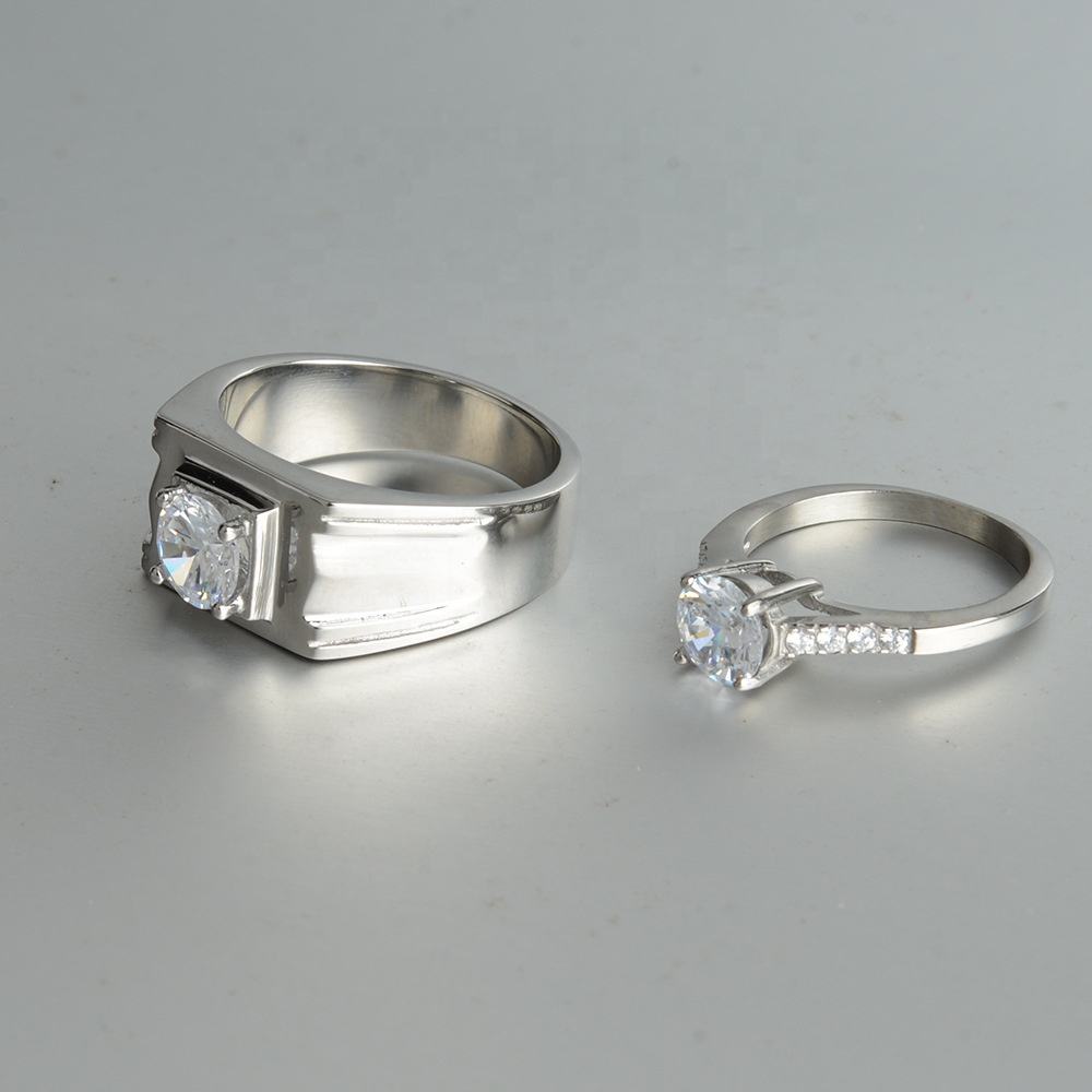 Eternity Round Cut Simulated Diamond Wedding Band for Her in White Gold 10 / Yellow Gold / 925 Sterling Silver, image size:1000x1000