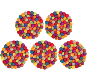 Bán Buôn Hiện Đại Thân Thiện Với Môi Hình Dạng 100% <span class=keywords><strong>Handmade</strong></span> Cảm Thấy Len Thảm Coaster 8 Inch Đường Kính 2.5Cm Dày Made Trung Quốc Ruiying Cho Uống - Product Image 3