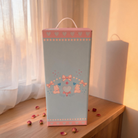 Boîte à fleurs en papier écologique personnalisée avec poignée et fenêtre transparente en PVC pour fleuriste, emballage pour roses