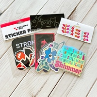 Vente chaude Conception Personnalisée Adhésif PVC Kawaii Anime PVC Die Cut Autocollants Étanche Vinyle Autocollant Pack avec Carte D'en-tête