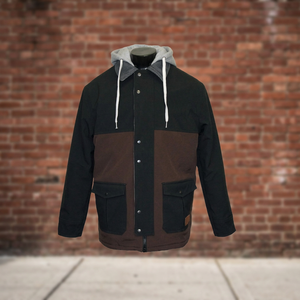 Veste à capuche colorée pour hommes, manteau décontracté à col rabattu avec poches à rabat, vêtements d'extérieur d'automne - Product Image 3