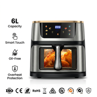 Freidora de Aire Digital de 6-10L con Ventana Visible, 1400W Sin Aceite 360 ° Freidora de Aire Caliente, Electrodoméstico de Cocina Multifuncional Pequeño para Uso Doméstico