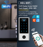 Contrôle d'accès WiFi Tuya OLED AC&DC avec gestion à distance, lecteur de cartes RFID 125KHz ID 13.56MHz