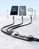 3 en 1 Pantalla LED 100W Cable USB Carga súper rápida para iPhone Tipo C Micro Reloj inteligente Cámara Luz nocturna