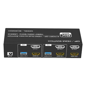 Interruttore KVM FJ-8K202DH personalizzabile porta Display USB 2 porte 8 HDMI con lungo periodo di garanzia e supporto 60 8K