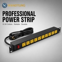 Armoire de serveur 230V sur mesure avec prises UK 13A, PDU avec interrupteur marche/arrêt et protection contre les surtensions