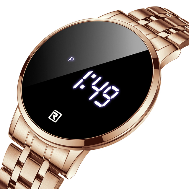 Reward High Quality Thin Waterproof Led Digital Stainless Steel Watch Custom Oem Casual Digitale Horloge Montre Digitale