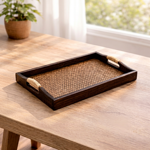 Natural Wooden Jewelry <b>Tray</b> Handcrafted Wood <b>Breakfast</b> <b>Tray</b> Rustic Dining Table Organizer Kitchen Bathroom Dishwasher Safe Home - Product Image 1