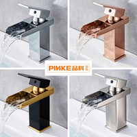 Mitigeur thermostatique monocommande moderne en acier inoxydable noir pour lavabo, avec cartouche céramique, pour eau chaude/froide