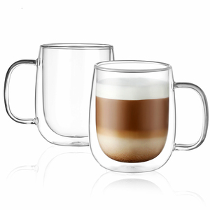 CnGlass Factory direct soufflé à la main Double paroi borosilicate isolé Cappuccino café tasse en verre pour café - Product Image 3