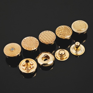 Botones a Presión Personalizados con Logotipo, de Aleación de Zinc de 12 mm, Tamaño Personalizado, Material Personalizado, Juego de 4 Piezas, Color Dorado para Hombre - Product Image 1