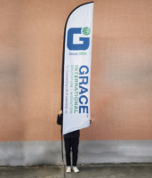 Drapeau à plumes imprimé sur mesure à base d'eau, portable, pour promotion extérieure, bannière de plage pour concessionnaires automobiles et publicité commerciale