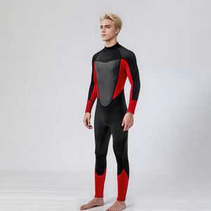بدلة غطس سوداء وحمراء شاملة للرجال والنساء قطعة واحدة سميكة ودافئة ، بدلة غطس مضادة للبرد والغطس - Product Image 2