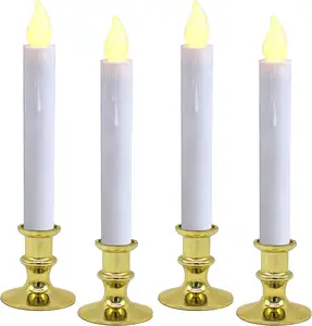 Работающий от батареи 9 дюймов теплый белый светодио дный светодиодные свечи украшение для свадьбы, Рождества, сад гирлянды светодиодные лампы в форме свечи с таймером