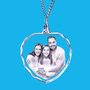 Collar de Cristal Personalizado con Foto K9 al por Mayor, Collar de Cristal en Blanco Barato para Regalo de Boda y Día de San Valentín con Tema 'Amor' en Caja de Regalo - Product Image 2