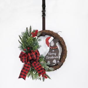 हस्तनिर्मित क्रिसमस की सजावट 22 इंच का उपहार घर के सामने की दीवार लटकाने के लिए कुत्ते बेरी बेल - Product Image 2