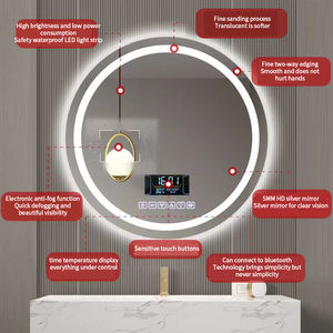 Radar Detección del cuerpo humano Iluminación frontal <span class=keywords><strong>Ducha</strong></span> sin niebla Espejo inteligente Pantalla táctil Baño Espejo Led - Product Image 6