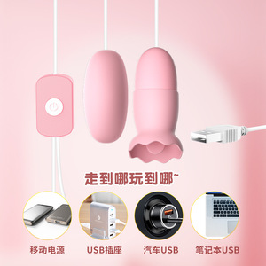 LaiLe USB Dual <b>Vibrating</b> Egg Wired Control Strong <b>Vibration</b> Sex Toy Tongue Licking <b>Vibrating</b> <b>Bullet</b> Female Masturbator Sex Toy - Product Image 5