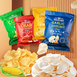 GOOD LIFE FINUTE Crackers aux crevettes à l'ail Crackers coréens aux crevettes <span class=keywords><strong>Chips</strong></span> Snacks soufflés Saveur crabe Crackers aux crevettes 82g - Product Image 4