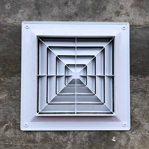 עיצוב מודרני תקרה אלומיניום מרובעת מתפזר עם 4 כיווני אספקה נתיק ABS פלסטיק מיזוג אוויר עקומה מפזר - Product Image 3