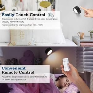 2000mAh Có Thể Sạc Lại Ánh Sáng Với Điều Khiển Từ Xa Không Dây Tường Ánh Sáng Pin Hoạt Động Đèn Tường Xoay Không Dây Tường Sconce - Product Image 3