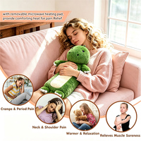 Coussin chauffant portable et réutilisable en peluche dinosaure, micro-ondable, aux graines de lin et lavande, pour thérapie humide et soulagement de la douleur