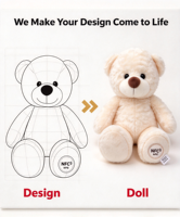 Ours en peluche personnalisé OEM avec puce NFC intégrée, logo personnalisé, jouet en peluche, taille géante disponible