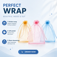 Sacs en organza réutilisables de 24 couleurs, petits, moyens et grands, avec cordon de serrage, pour bijoux, cadeaux de mariage, fêtes, emballages