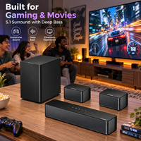 Système de son surround ULTIMEA 5.1 320W avec barre de son, caisson de basses sans fil, enceintes arrière, 6 modes d'égalisation et contrôle par application