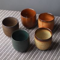 Tasse à café en céramique de grès japonais personnalisable Tasse à thé personnalisée avec logo gravé Mix Colors