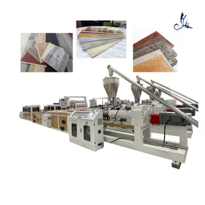 Línea de producción de tablones de vinilo compuesto de plástico y madera, alta calidad, PVC, máquina de fabricación de suelo SPC, extrusión