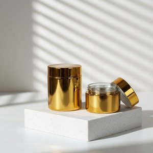 Pot en verre transparent de luxe en promotion avec couvercles en aluminium doré pour crème corporelle et crème visage cosmétique 10ml 15ml 20ml - Product Image 2