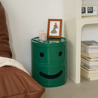 Table de chevet ronde pour enfants avec visage souriant, armoire de rangement créative et mignonne, table d'appoint moderne et minimaliste pour chambre d'enfant