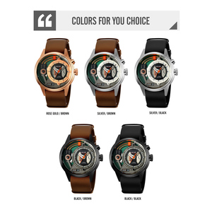 Montre de loisirs pour homme Skmei 2333 de haute qualité, mouvement à quartz, bracelet en cuir, étanche 3 ATM, vente en gros transfrontalière - Product Image 4