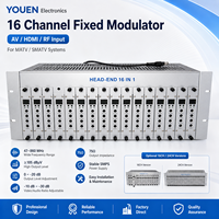 Modulador CATV Fijo de 16 Canales, Modulador de Entrada de RF Multimedia de Alta Definición AV, Modulador de Cabecera de TV Analógica para Sistema MATV SMATV