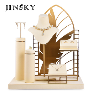 Jinsky-Ensemble de présentoirs pour bijoux, bagues, boucles d'oreilles, collier, emballage élégant pour présentoir d'exposition - Product Image 2