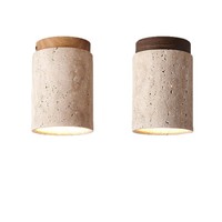 Plafonnier moderne de style italien, petit luminaire de couloir en bois jaune travertin pour chambre d'hôtel, chambre d'hôtes et salon