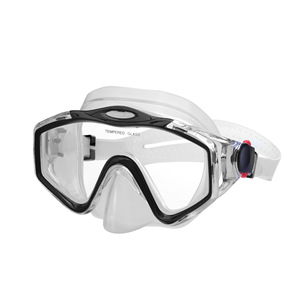 Máscara de buceo de silicona con cristal templado, dos ventanas ajustables para buceo libre, snorkel y deportes acuáticos para adultos - Product Image 3