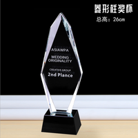 Usine en gros K9 trophée en cristal blanc personnalisé en forme de flèche impression UV trophée en verre de cristal