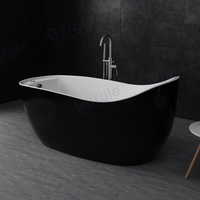 Baignoires autoportantes de luxe Gurgle pour salle de bain, baignoire moderne, baignoire en acrylique blanche, noire, couleur mixte, pour adultes