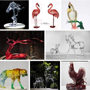 Statue d'animal en acrylique transparent, décoration de jardin moderne, paysage, élan, grande sculpture de cerf couché en résine transparente - Product Image 6