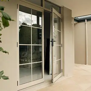 ABYAT Pintu Perancis Aluminium Putih Pintu Eksterior Ganda Aluminium Casement Pintu