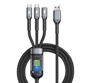 100W 3-in-1 Super Fast Charging Type-C Micro <strong>USB</strong> <strong>Cable</strong> 1m Nylon Braided Mobile Phone <strong>Power</strong> Supply Charger Wire Cord Phone <strong>Cable</strong> - Product Image 6