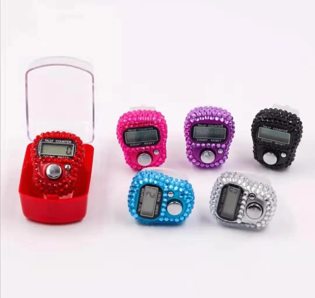 Hoge Kwaliteit Muti-Kleur Ring Telapparaat Vinger Hand Digitale Elektronische Draagbare Teller